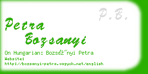 petra bozsanyi business card